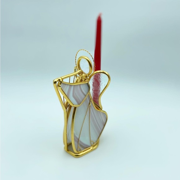 Capiz Shell / Stained Glass Angle Candle Holder - Picture 3 of 5